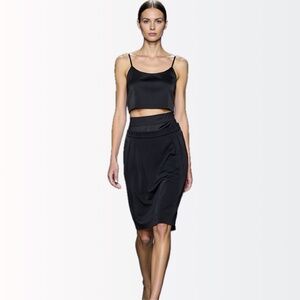 Yves Saint Laurent Rive Gauche YSL $1795 Runway Spanish Silk Bubble Skirt 38 6-8